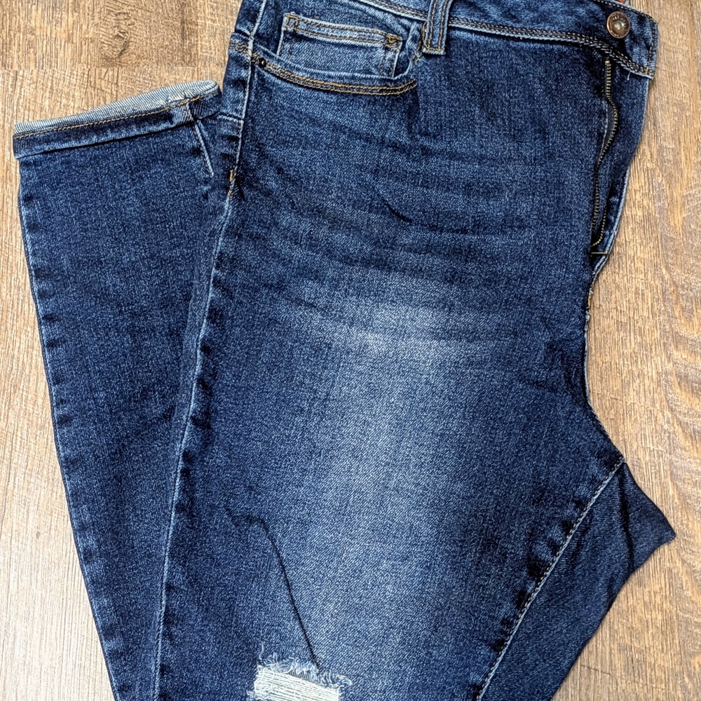 Wax Jean Blue Skinny Denim Distressed